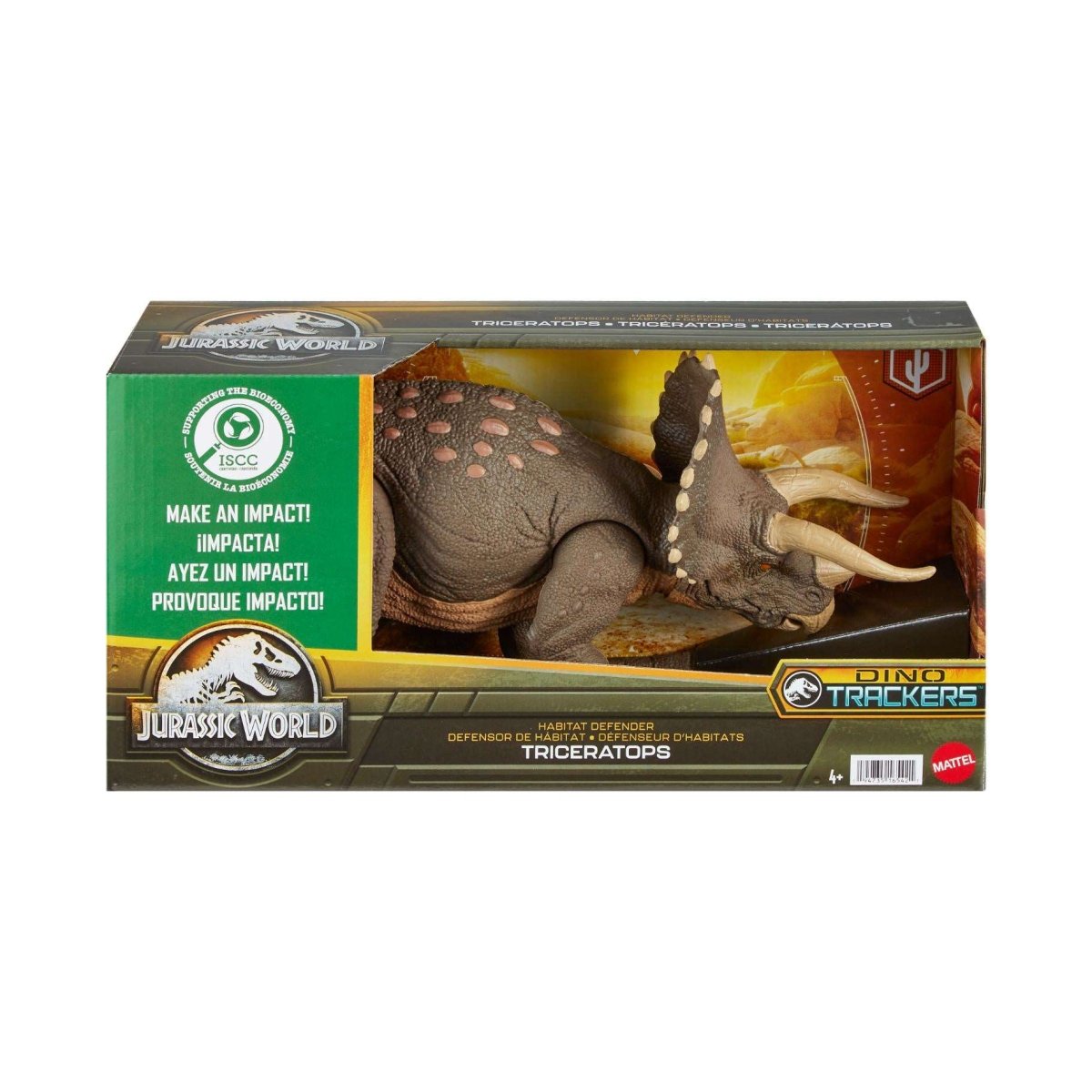 Mattel - Jurassic World - Spielfigur, Dino Trackers, Triceratops.