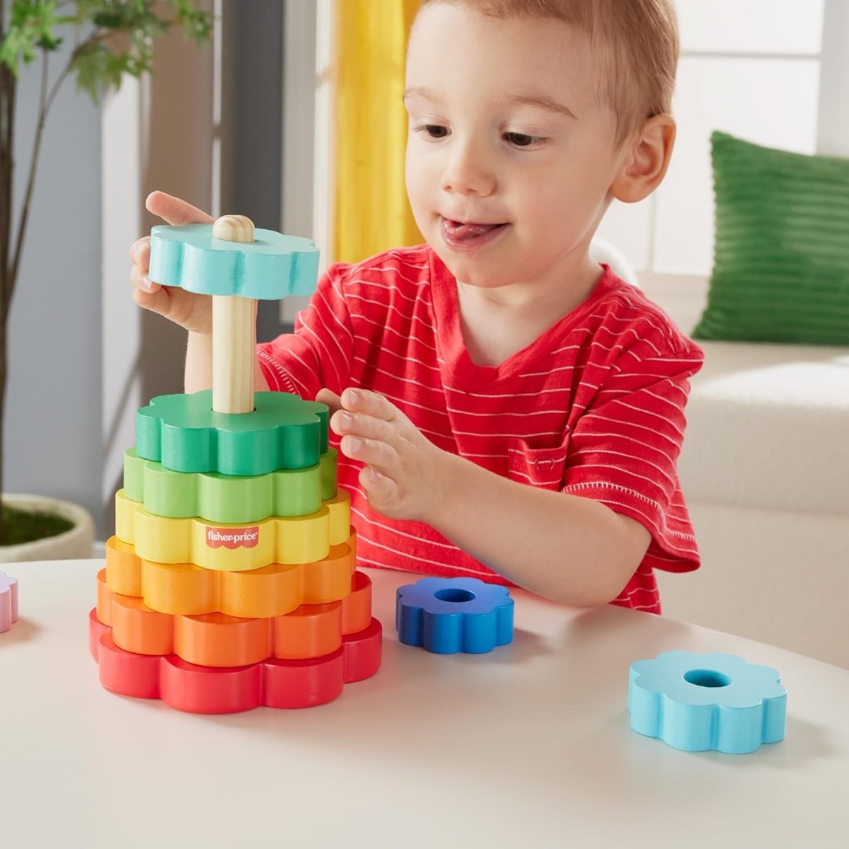 Fisher-Price - Buntes Holz-Ringstapelset