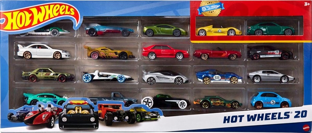 Hot Wheels – 20er Geschenkset, Spielzeugautos für Autorennbahn
