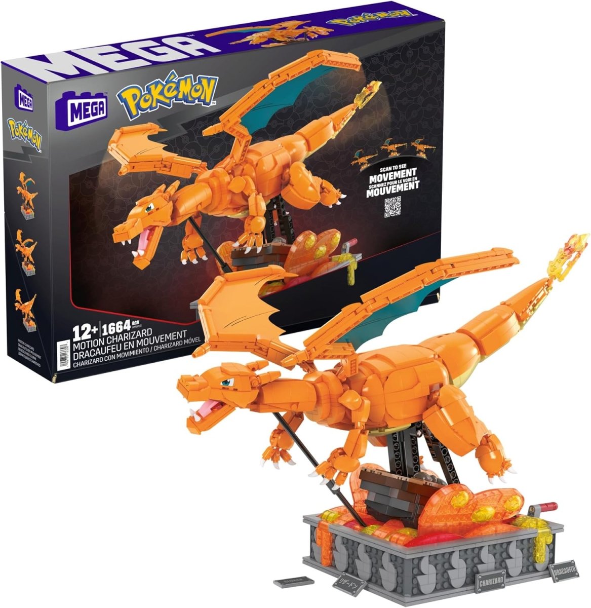 Mega Bloks – Pokémon Motion Glurak – Bewegliches Bauset