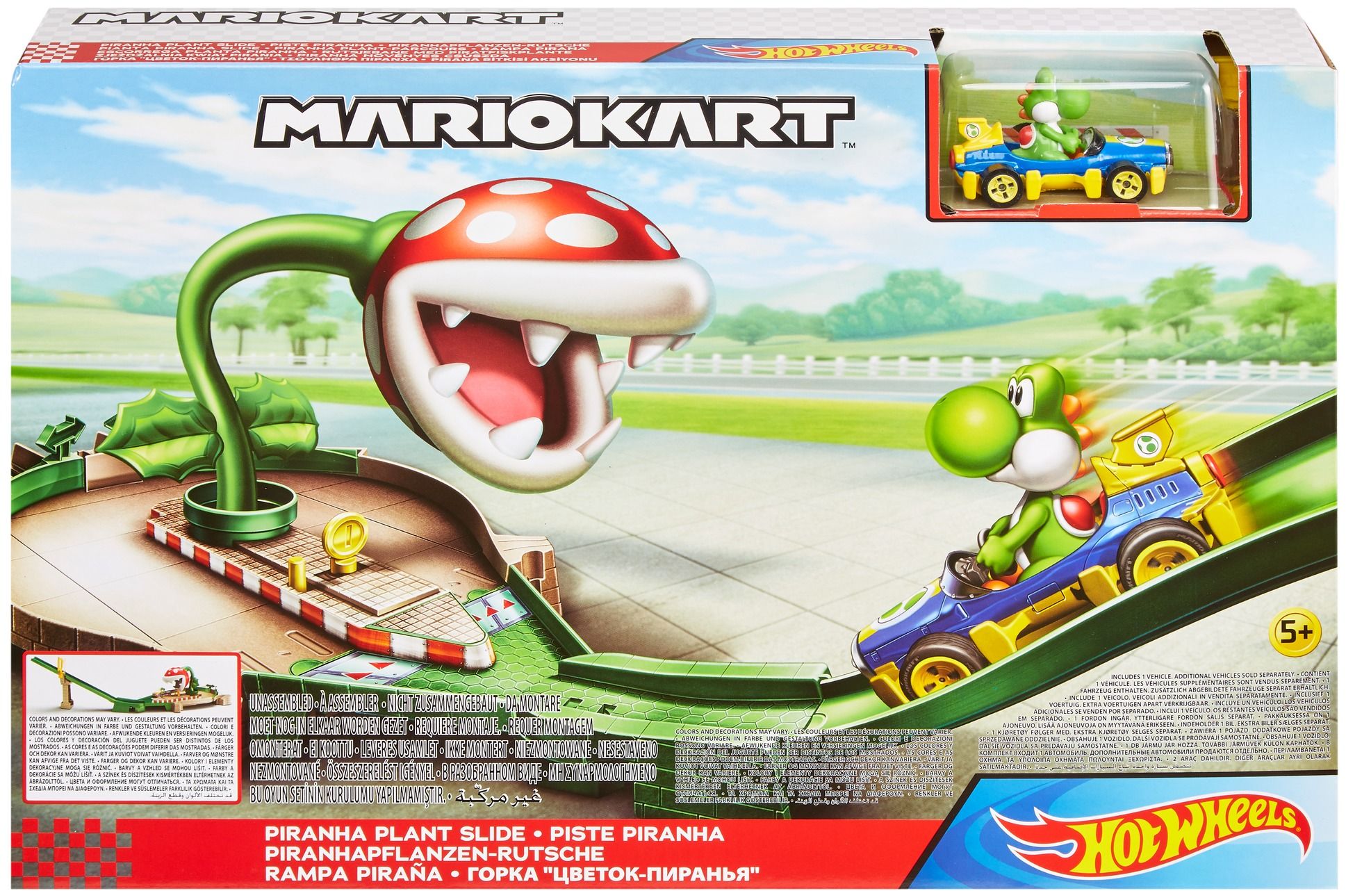 Hot Wheels - Mario Kart Piranha-Pflanzen-Trackset inkl. 1 Spielzeugauto