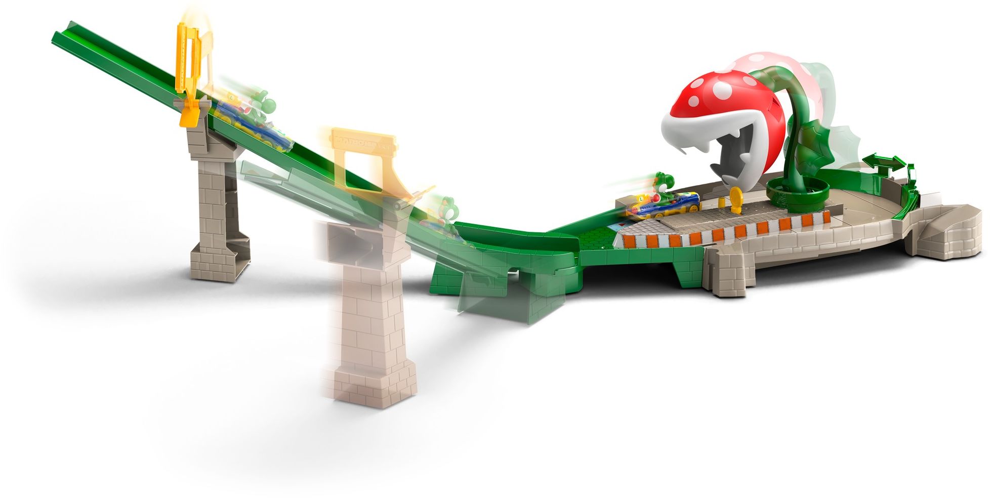 Hot Wheels - Mario Kart Piranha-Pflanzen-Trackset inkl. 1 Spielzeugauto