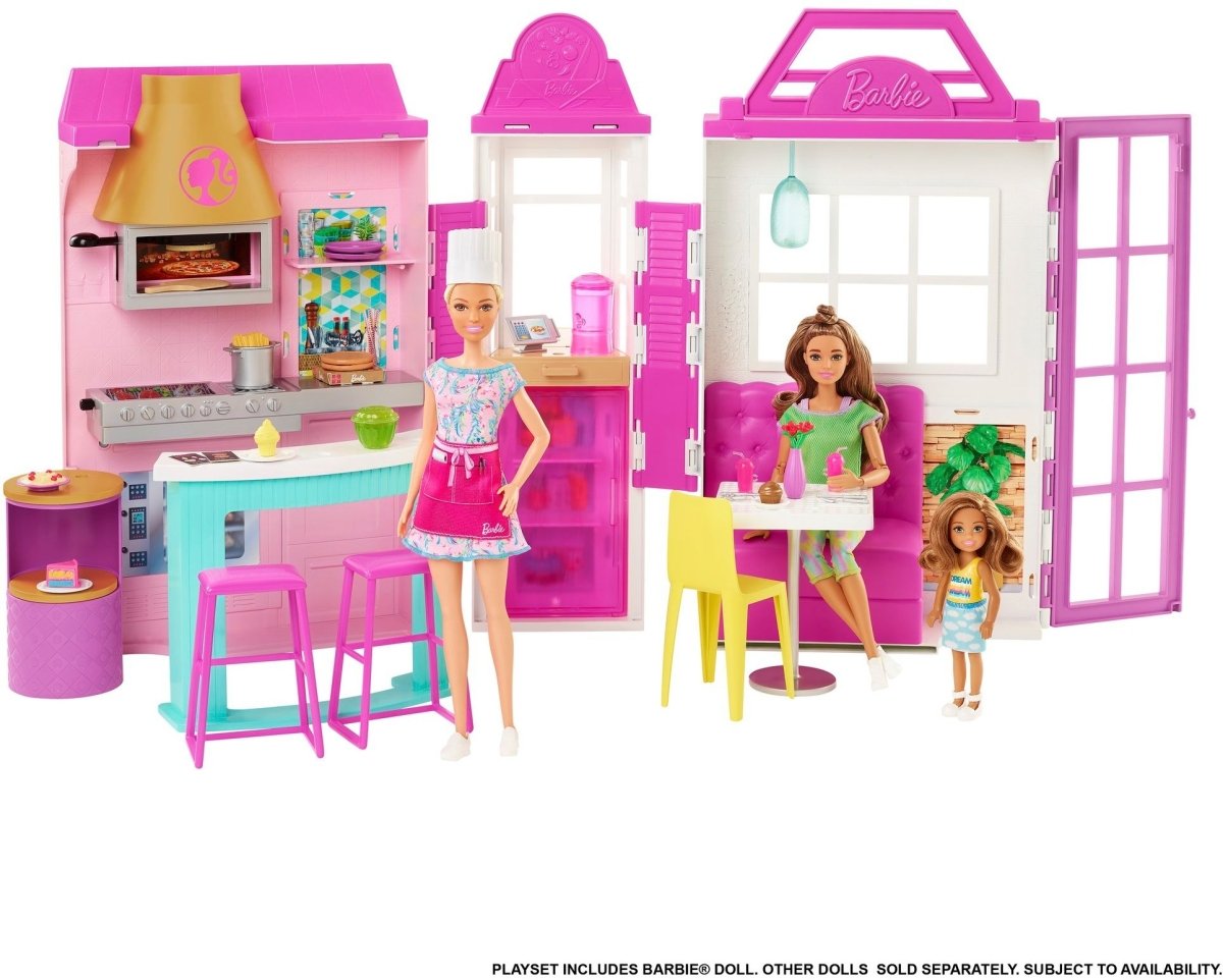 Mattel - Barbie - Restaurant inkl. Puppe, blond, Barbie Bistro mit Zubehör