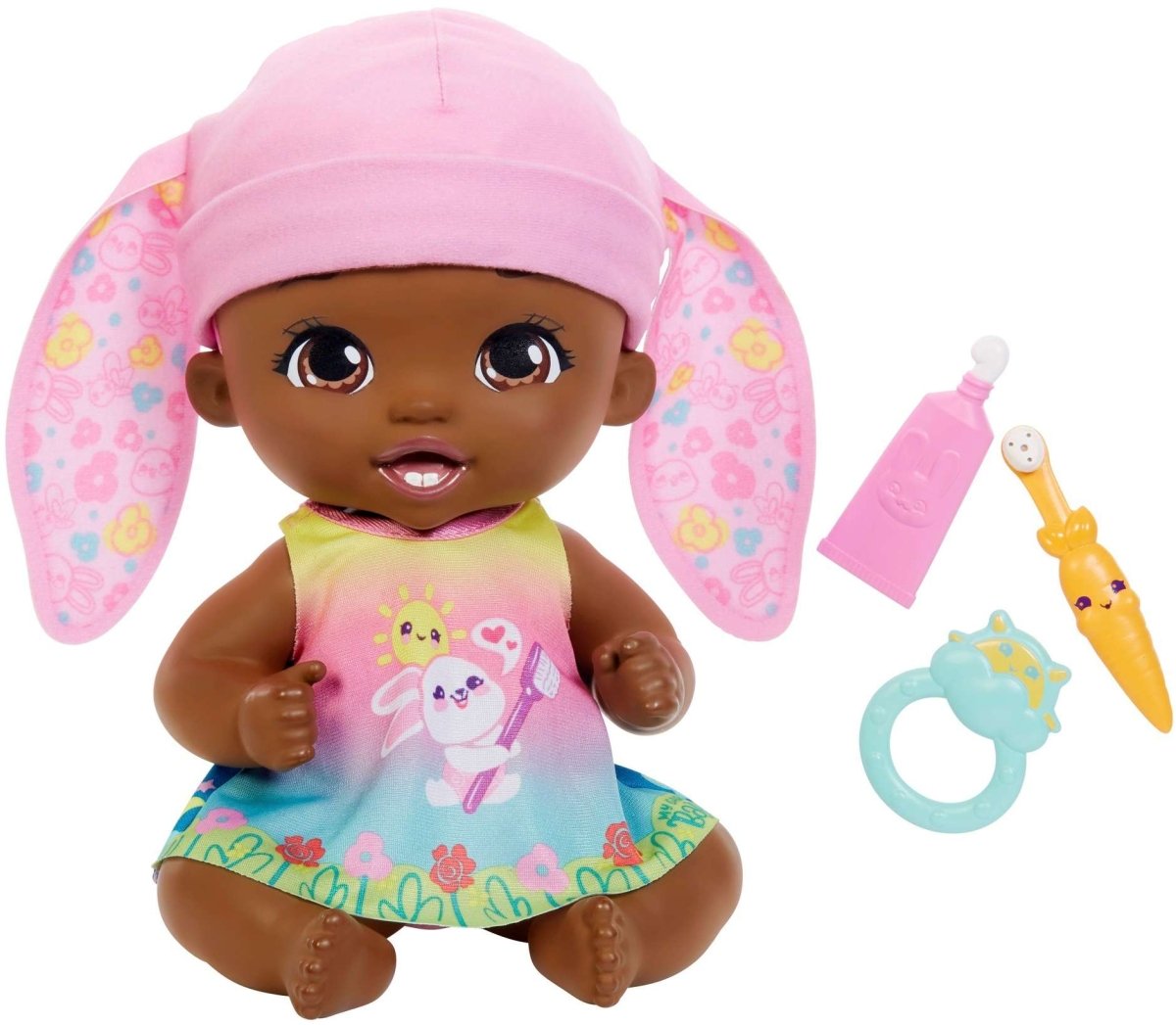 Mattel - My Garden Baby Zahnputzspaß Hasen-Baby Puppe - Rosa (30 cm)