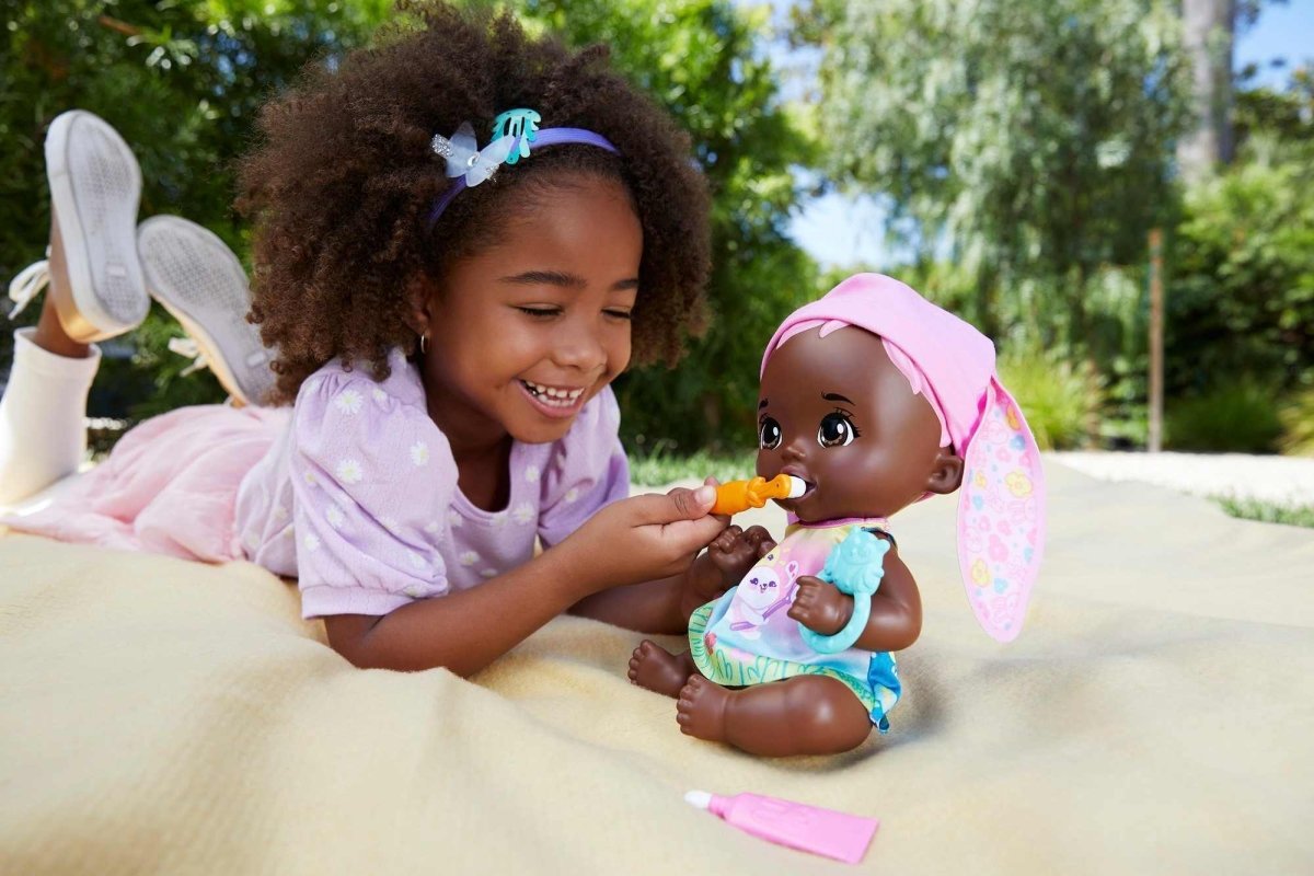 Mattel - My Garden Baby Zahnputzspaß Hasen-Baby Puppe - Rosa (30 cm)