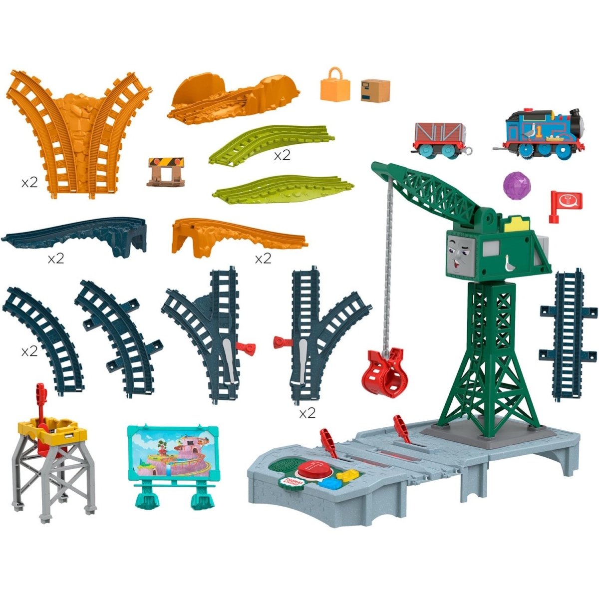 Thomas & Freunde Cranky Set mit Sound & 4,4 m Strecke