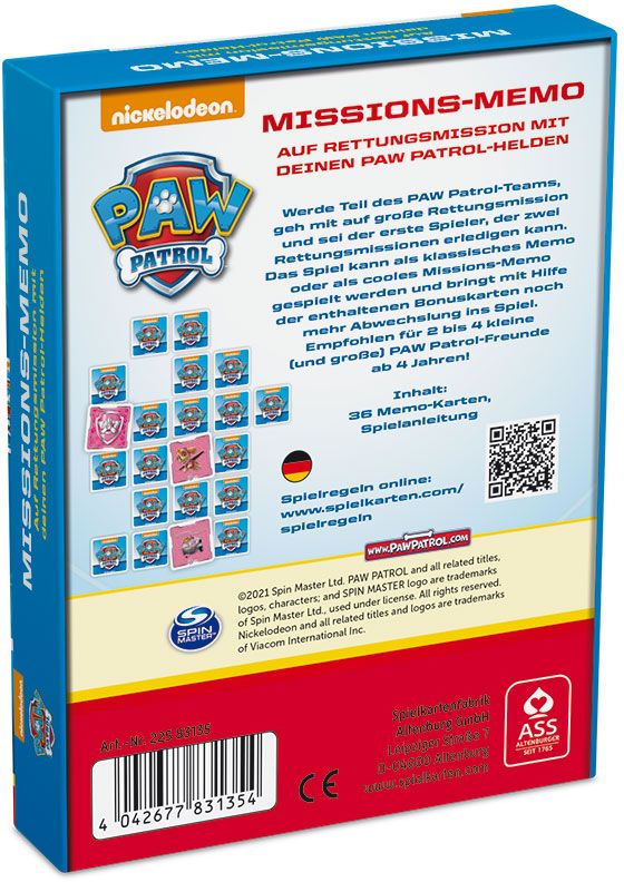Spielkarten - Paw Patrol - Missions.