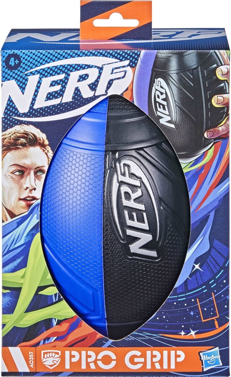 Hasbro - Nerf Pro Grip Football Blau/Schwarz.