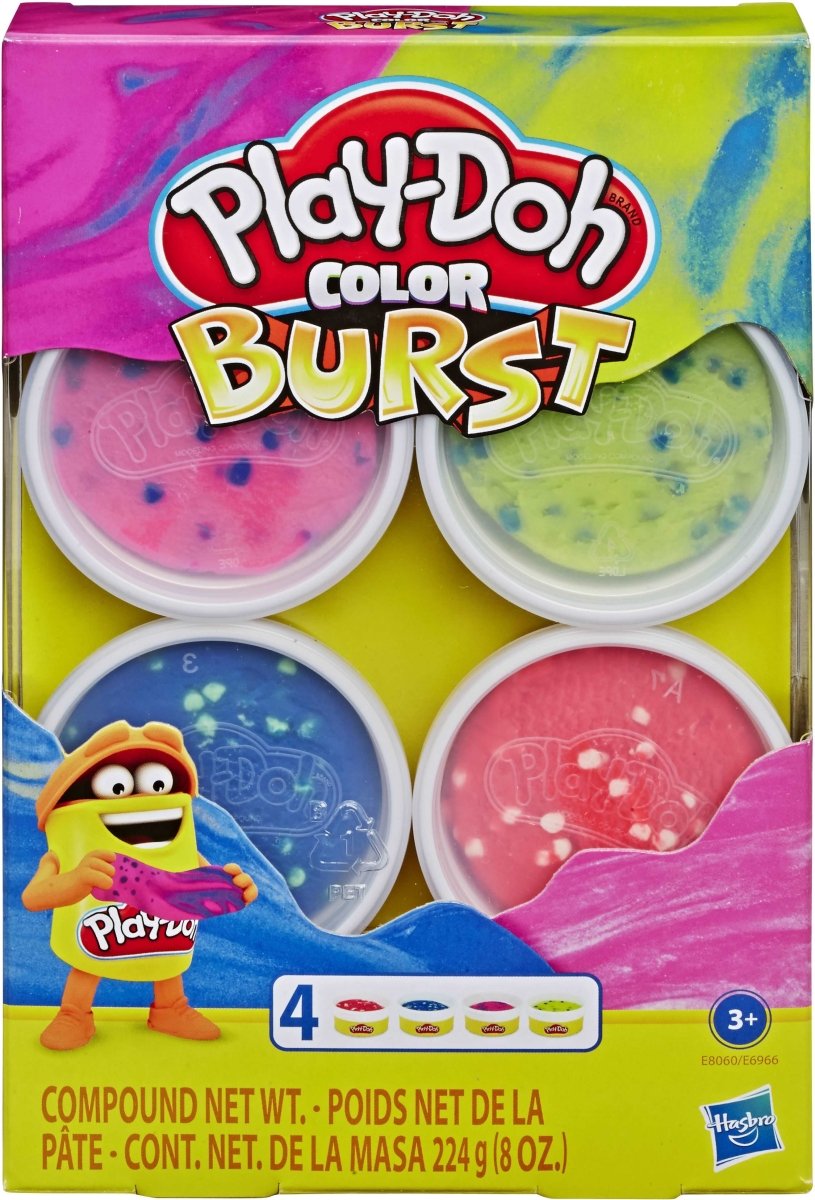 Hasbro - Play-Doh - Color Burst Pastellfarben mit 4 Dosen à 56 g - Kreativ