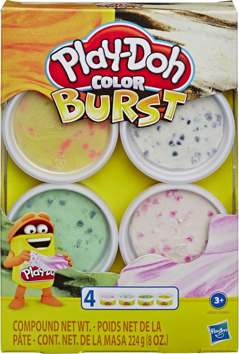Hasbro - Play-Doh - Color Burst Pastellfarben mit 4 Dosen à 56 g - Kreativ