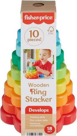Fisher-Price - Buntes Holz-Ringstapelset
