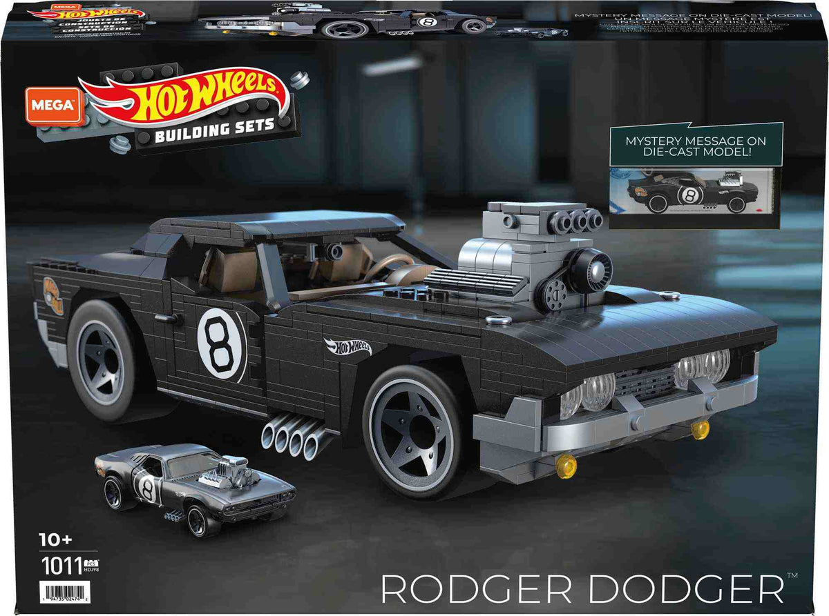 Mega Bloks - Hot Wheels Rodger Dodger-Bauset, Bauspielzeuge für Kinder
