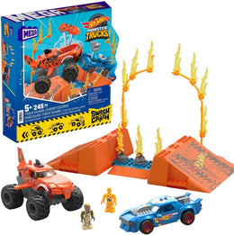 Mega Bloks - Hot Wheels Monster Trucks Tiger Shark Feuer-Rampe, inkl. 2 Autos