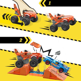Mega Bloks - Hot Wheels Monster Trucks Tiger Shark Feuer-Rampe, inkl. 2 Autos