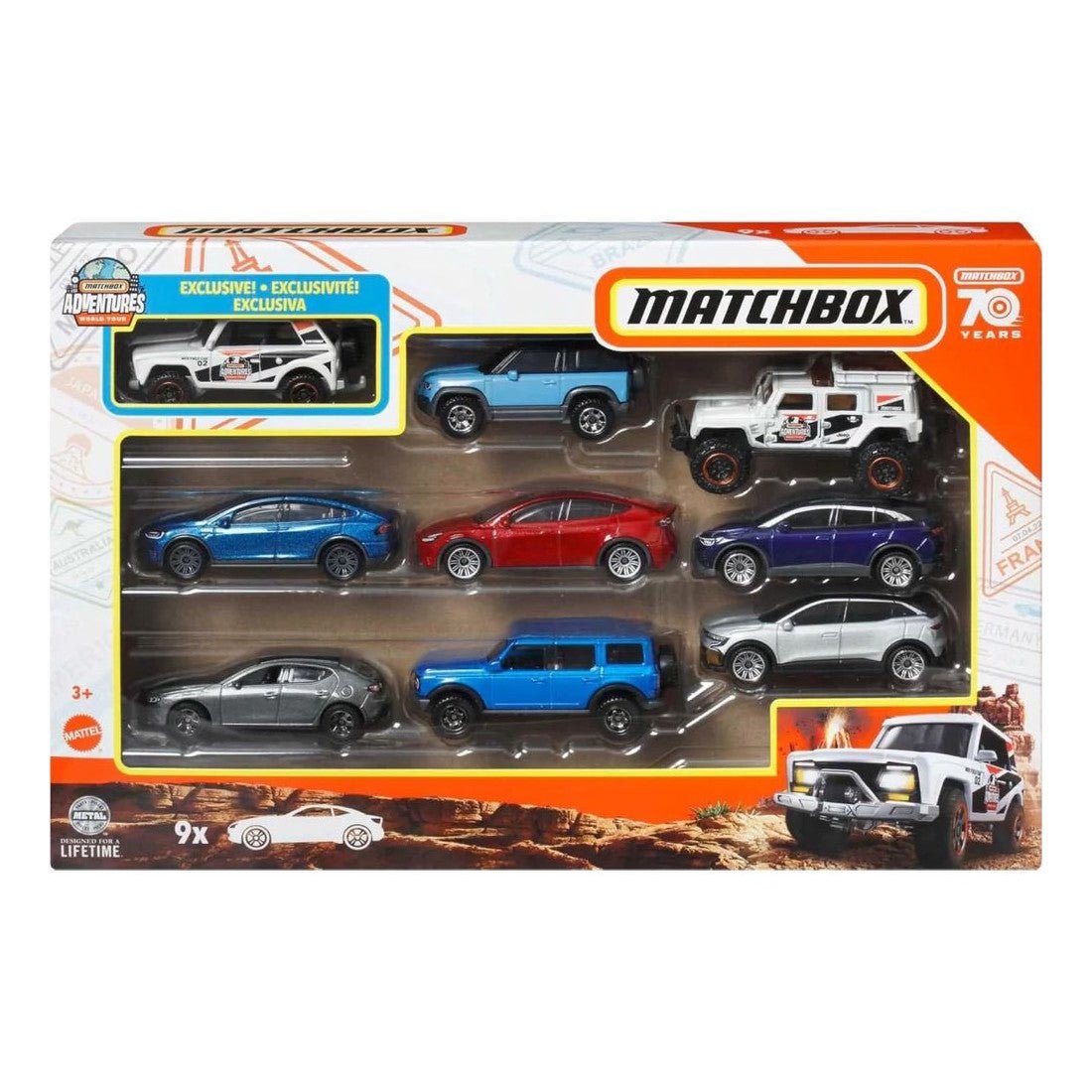 Matchbox 9er-Pack – World Tour 70 Jahre Edition