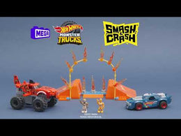 Mega Bloks - Hot Wheels Monster Trucks Tiger Shark Feuer-Rampe, inkl. 2 Autos